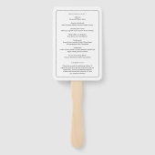 Eenvoudig zwart-wit Elegant trouwprogramma Handwaaier (Achterkant)