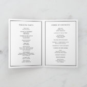 Eenvoudig zwart-wit Elegant trouwprogramma Kaart (Binnen)