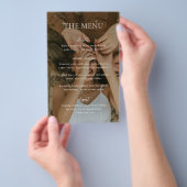Eenvoudig zwart-wit foto budget bruiloft menu (Hand)