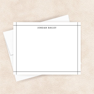 Eenvoudig Zwart Wit Geometrisch Modern Professione Notitiekaartje