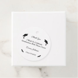 Eenvoudig zwart-wit Gepersonaliseerd Afstuderen Bedankjes Labels