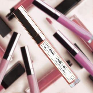 Eenvoudig zwart & wit goud Glitter Lip Gloss merk Labels