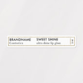 Eenvoudig zwart & wit goud Glitter Lip Gloss merk Labels (Design 1)