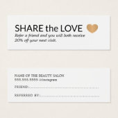 Eenvoudig zwart-wit goudhart mini visitekaartjes (Voorkant /achterkant)