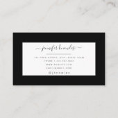 Eenvoudig zwart wit grijs legant monogram script  visitekaartje (Achterkant)