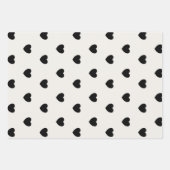 Eenvoudig zwart-wit hartpatroon inpakpapier vel (Voorkant 3)