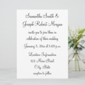 Eenvoudig zwart-wit huwelijk kaart (Staand voorkant)