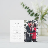 Eenvoudig zwart-wit huwelijk sparen de Datum Aankondigingskaart (Staand voorkant)