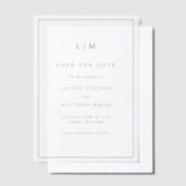 Eenvoudig zwart-wit huwelijk sparen de Datum Vellum Uitnodigingen (Offset)