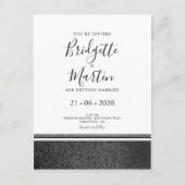 Eenvoudig zwart-wit huwelijk uitnodiging briefkaart (Voorkant)