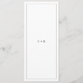 Eenvoudig zwart-wit huwelijksdiner menu (Achterkant)