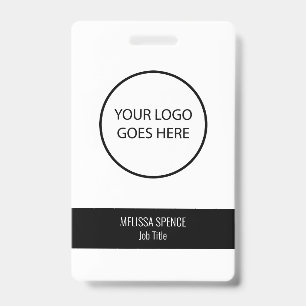 Eenvoudig Zwart Wit ID Werknemer Logo Beveiliging Badge