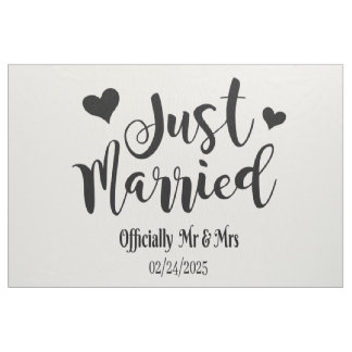 Eenvoudig zwart/wit Just Married auto bord Stof