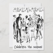 Eenvoudig zwart-wit kerstfeest kaart (Achterkant)