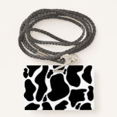 Eenvoudig Zwart wit Koe Vlekken Dier Badge (Achterkant met draagriem)