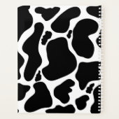 Eenvoudig Zwart wit Koe Vlekken Dier Planner (Achterkant)