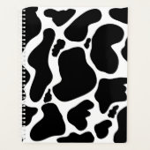 Eenvoudig Zwart wit Koe Vlekken Dier Planner (Voorkant)