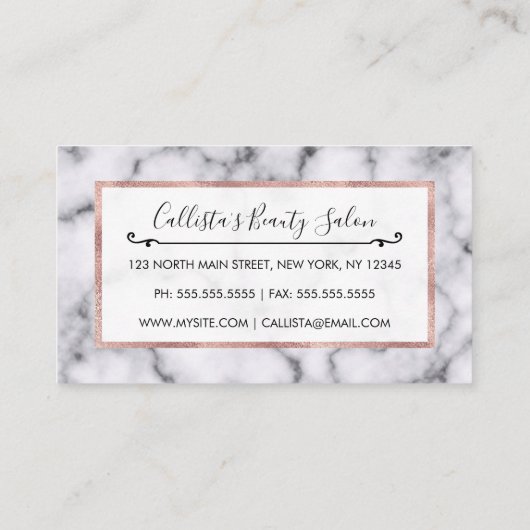 Eenvoudig zwart-wit marmer-stonpatroon kortingskaartje (Achterkant)