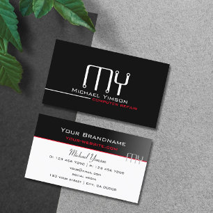 Eenvoudig zwart-wit met Monogram Professional Visitekaartje