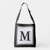 Eenvoudig zwart-wit met Monogram Sjabloon Crossbody Tas (Achterkant)