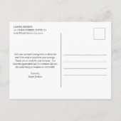 Eenvoudig zwart-wit minimalistisch modern briefkaart (Achterkant)