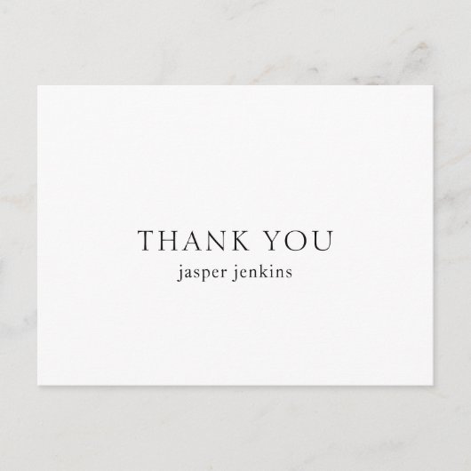 Eenvoudig zwart-wit minimalistisch modern briefkaart (Voorkant)