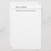 Eenvoudig zwart wit minimalistisch modern briefpapier (Voorkant / Achterkant)
