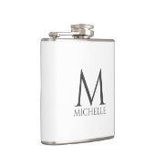 Eenvoudig zwart-wit minimalistisch monogram ontwer heupfles (Rechts)