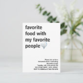 Eenvoudig zwart-wit minimalistisch repetitiediner briefkaart (Staand voorkant)