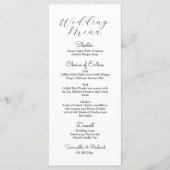 Eenvoudig zwart-wit Modern 4x9'' Trouwmenu Menu (Voorkant)
