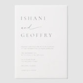 Eenvoudig zwart-wit, modern en minimalistisch huwe vellum uitnodigingen (Voorkant)