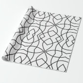 Eenvoudig zwart wit Modern minimalistisch Abstract Cadeaupapier (Uitgerold)