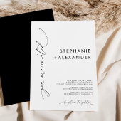 Eenvoudig zwart-wit, modern minimalistisch huwelij kaart