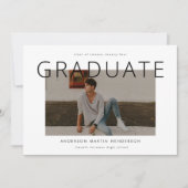 Eenvoudig zwart-wit Modern Photo Afstuderen Aankondiging (Voorkant)