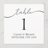 Eenvoudig Zwart-wit Modern Trouwtafelnummer Programma (Achterkant)