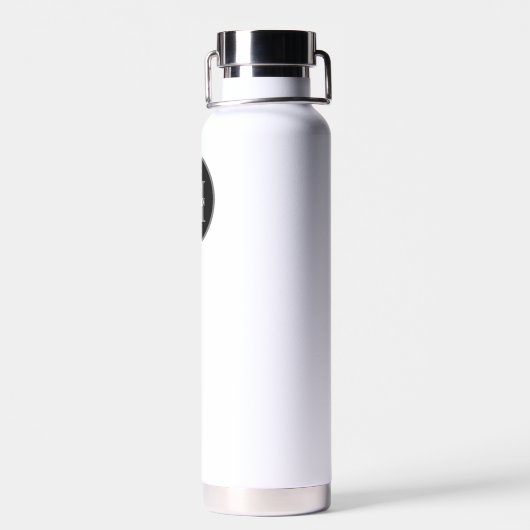 Eenvoudig Zwart wit Monogram aangepast Waterfles (Achterkant)