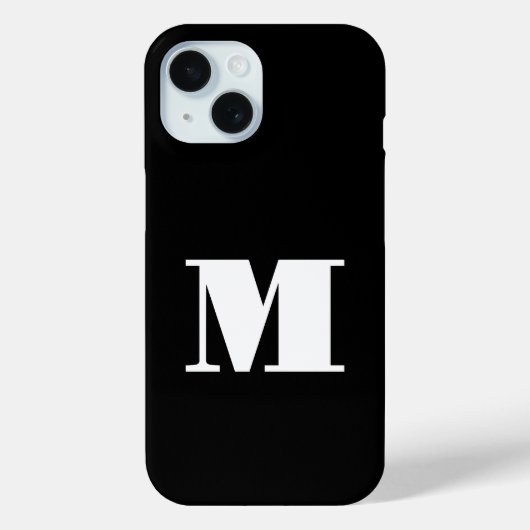 Eenvoudig zwart-wit monogram Case-Mate iPhone case (Achterkant)