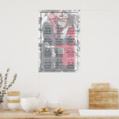 Eenvoudig zwart-wit monogram Elegant Wedding Poster (Keuken)