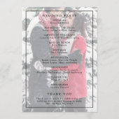 Eenvoudig zwart-wit monogram elegante bruiloft programma (Achterkant)