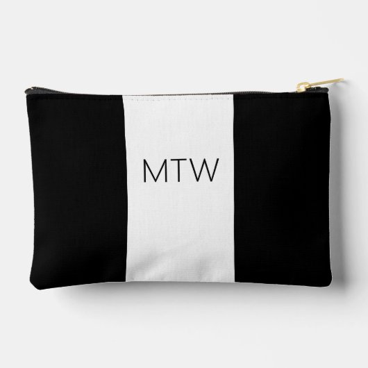 Eenvoudig zwart-wit monogram etui (Achterkant)