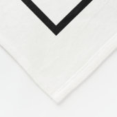 Eenvoudig zwart-wit monogram fleece deken (Hoek)