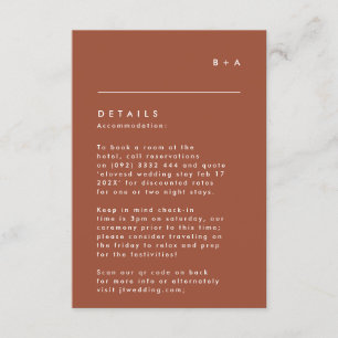 Eenvoudig zwart-wit monogram - Gegevens RSVP Kaartje