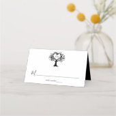 Eenvoudig zwart-wit monogram heetbomen bruiloft (Voorkant)