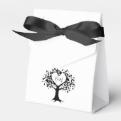 Eenvoudig zwart-wit monogram heetbomen bruiloft bedankdoosjes (Voorkant Zijde)