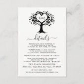 Eenvoudig zwart-wit monogram heetbomen bruiloft informatiekaartje (Voorkant)