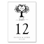 Eenvoudig zwart-wit monogram heetbomen bruiloft kaart (Achterkant)