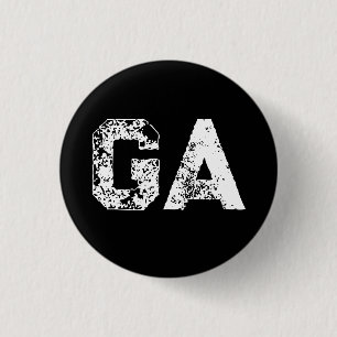Eenvoudig zwart-wit monogram met beginletters ronde button 3,2 cm