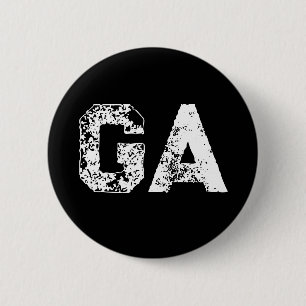 Eenvoudig zwart-wit monogram met beginletters ronde button 5,7 cm