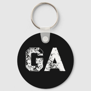 Eenvoudig zwart-wit monogram met beginletters sleutelhanger
