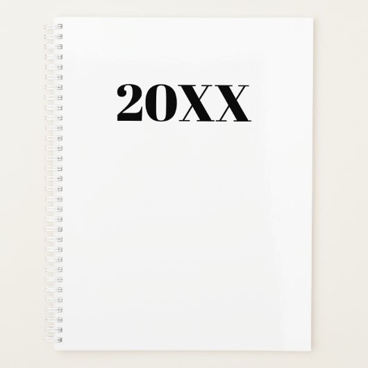 Eenvoudig zwart-wit monogram van het moderne typog planner (Voorkant)